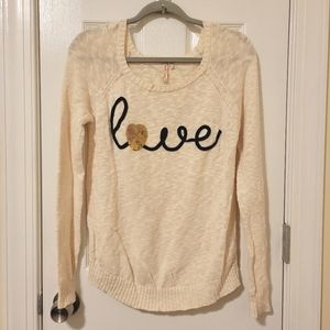 Red Camel Beige Knitted Love Sweater - Size M (GUC) - Juniors